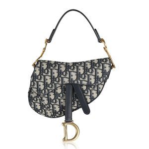 Dior Blue Oblique Mini Saddle Bag